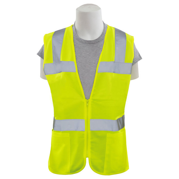 Erb Safety Safety Vest, Womens Fit, Mesh, Class 2, S720, Hi-Viz Lime, 3X 61920